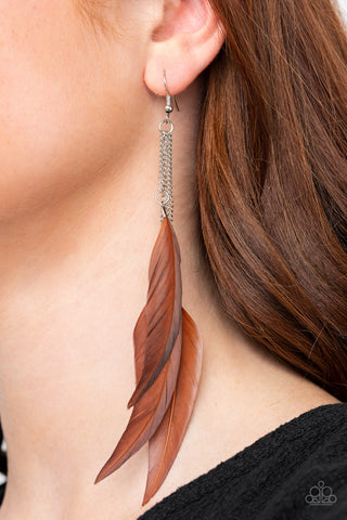Paparazzi Accessories  - West Side Western - Brown Earring