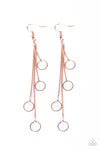 Paparazzi Accessories - Full Swing Shimmer - Copper Earring