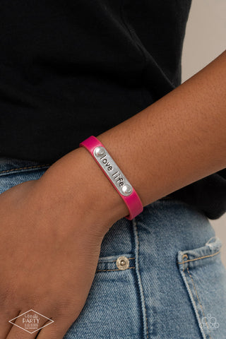 Paparazzi Accessories  - Love Life - Pink Inspirational Bracelet