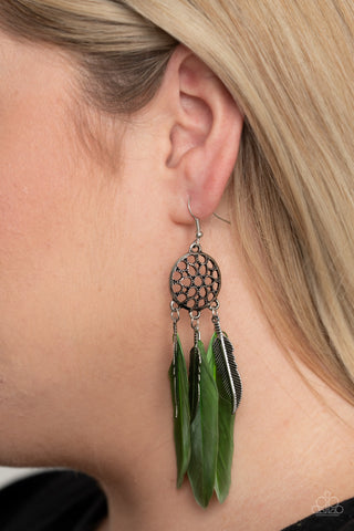 Paparazzi Accessories - In Your Wildest DREAM-CATCHERS -  Green Earrings