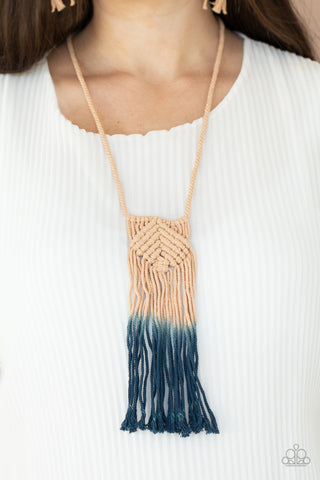 Paparazzi Accessories  - Look At MACRAME Now - Blue Necklace