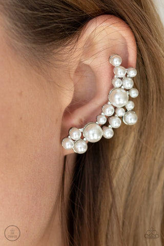 Paparazzi Accessories  -  Metro Makeover - White Pearl Earring (Ear Crawler)