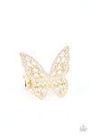 Paparazzi Accessories ~ Flauntable Flutter - Gold Butterfly Ring