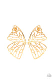 Paparazzi Accessories - Butterfly Frills - Gold Earring
