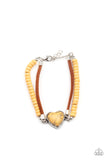Paparazzi Accessories - Country Sweetheart Necklace & Charmingly Country Bracelet - Yellow Heart Set