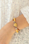Paparazzi Accessories - Country Sweetheart Necklace & Charmingly Country Bracelet - Yellow Heart Set