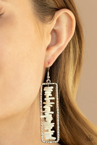 Paparazzi Accessories - Dont QUARRY, Be Happy - White Earring