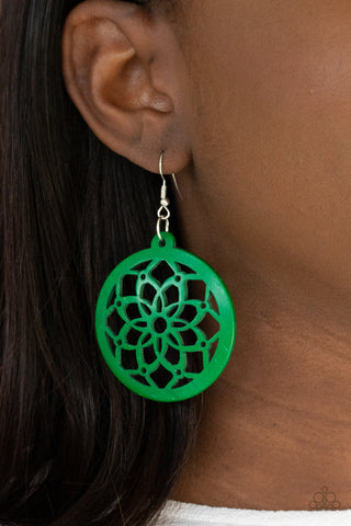 Paparazzi Accessories - Mandala Meadow - Green Earring