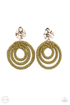 Paparazzi Accessories - Whimsically Wicker - Green Clip-on Earring