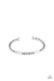 Paparazzi Accessories - Keep Calm and Believe - Silver Inspirational Bracelet