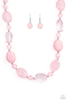 Paparazzi Accessories  - Staycation Stunner Necklace & I Need a STAYCATION Pink Bracelet (Complete Set)