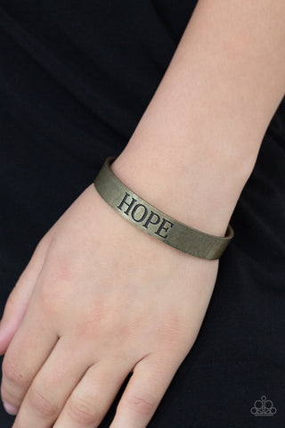 Paparazzi Accessories - Hope Makes The World Go Round - Brass Inspirational Bracelet