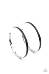 Paparazzi Accessories - Fearless Flavor - Black Leather Hoop Earring