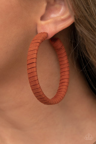 Paparazzi Accessories - Suede Parade - Orange Earring