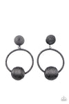 Paparazzi Accessories - Social Sphere - Black Hoop Earring