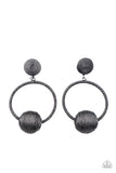 Paparazzi Accessories - Social Sphere - Black Hoop Earring