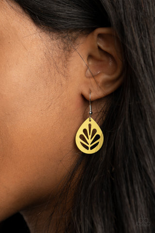 Paparazzi Accessories -  LEAF Yourself Wide Open - Yellow Earring