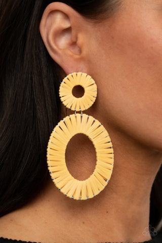 Paparazzi Accessories - Foxy Flamenco - Yellow Earring