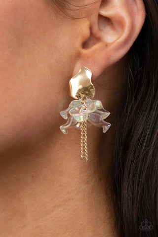 Paparazzi Accessories - Harmonically Holographic - Gold Earring
