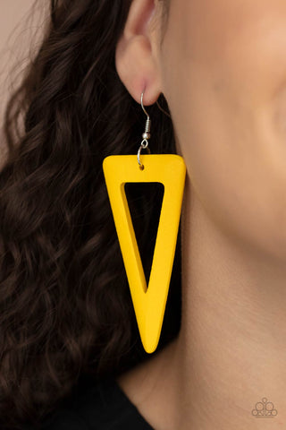 Paparazzi Accessories - Bermuda Backpacker - Yellow Earring