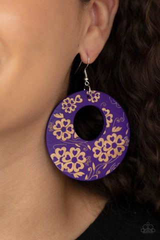 Paparazzi Accessories - Galapagos Garden Party - Purple Earring