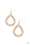 Paparazzi Accessories - Stay Sharp - Gold Iridescent Earring