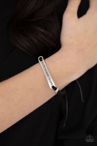 Paparazzi Accessories - To Live, To Learn, To Love - Black Inspirational Bracelet