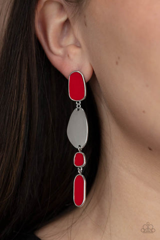 Paparazzi Accessories - Deco By Design - Red Earrings