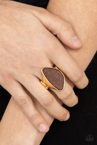 Paparazzi Accessories - Perfectly Petrified - Gold Ring
