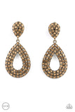 Paparazzi Accessories - Pack In The Pizzazz - Brass Clip-On Earring