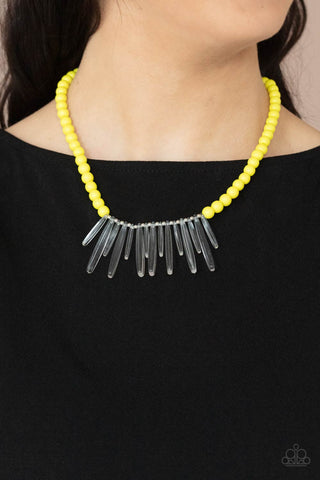 Paparazzi Accessories - Icy Intimidation - Yellow Necklace