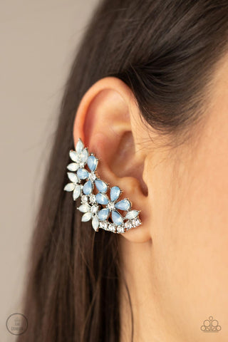 Paparazzi Accessories - Garden Party Powerhouse - Blue Ear Crawler Earring