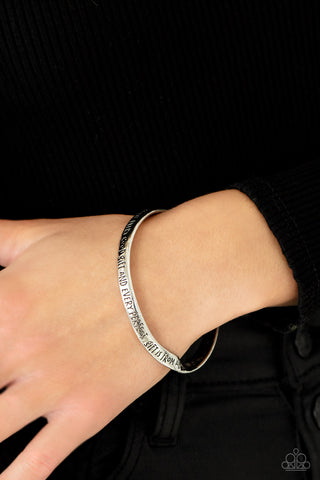 Paparazzi Accessories - Perfect Present - Silver Inspirational Bracelet