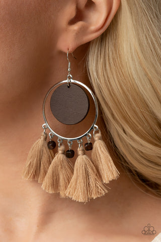 Paparazzi Accessories - Yacht Bait - Brown Earring