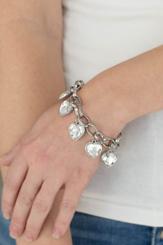 Paparazzi Accessories  - Candy Heart Charmer - White Bracelet