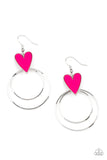 Happily Ever Hearts - Pink Earring - Paparazzi Accessories