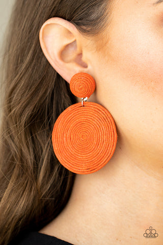 Paparazzi Accessories - Circulate The Room - Orange Earring
