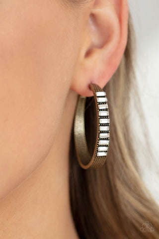 More To Love - Brass Hoop Earring - Paparazzi Accessories