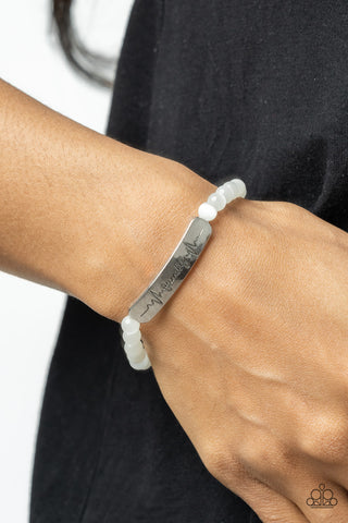 Paparazzi Accessories  - Family is Forever - White Bracelet