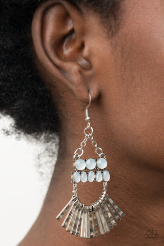Paparazzi Accessories - A FLARE For Fierceness - White Earring