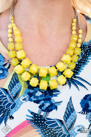 Summer Excursion Necklace & Trendsetting Tourist - Yellow Bracelet (SET)