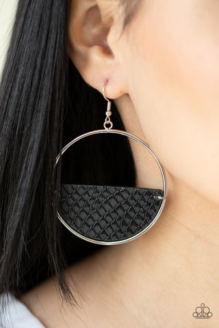 Paparazzi Accessories - Animal Aesthetic - Black Leather Earring