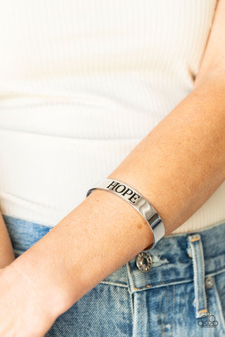 Paparazzi Accessories - Hope Makes The World Go Round - Silver Inspirational Bracelet