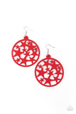 Paparazzi Accessories  - Cosmic Paradise - Red Wood 🪵 Earring