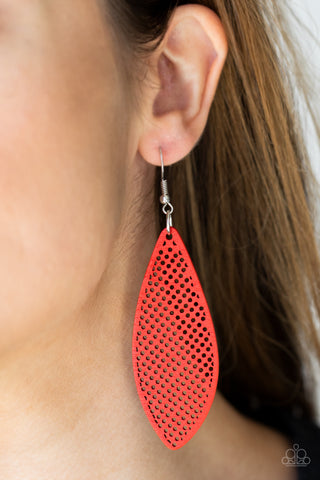 Paparazzi Accessories  - Scene - Red Wood Earring