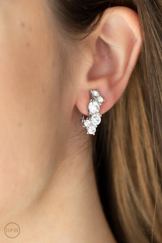 Paparazzi Accessories - Cosmic Celebration - White Clip-On Earring