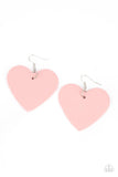 Paparazzi Accessories - Country Crush - Pink Leather Heart Earring