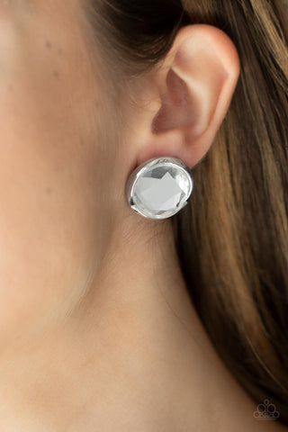 Paparazzi Accessories - Double-Take Twinkle - White Earring