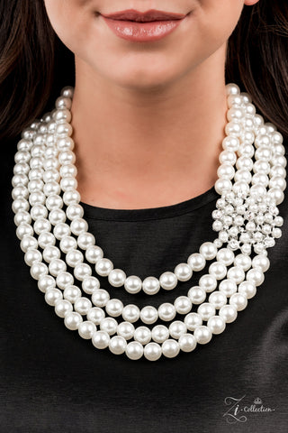 Paparazzi Accessories - Romantic Zi Collection - White Pearl Necklace