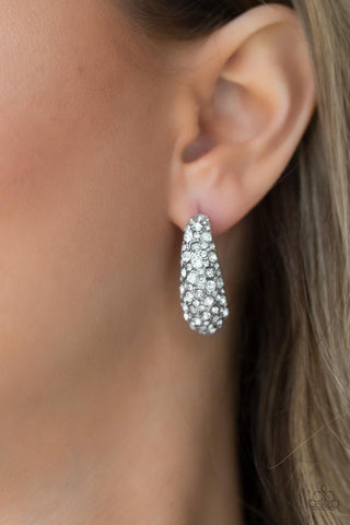 Paparazzi Accessories - Glamorously Glimmering - White Earring